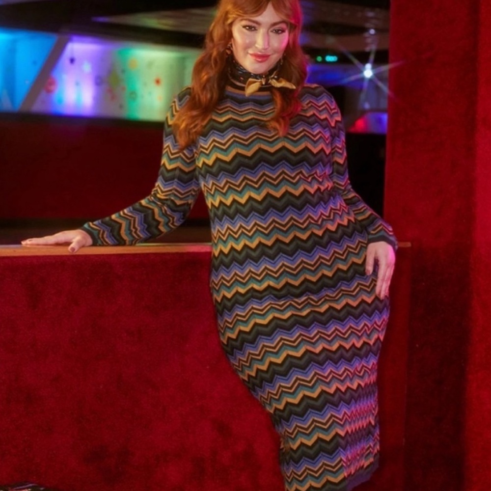 ModCloth Knit Chevron Dress L - Picture 2 of 12